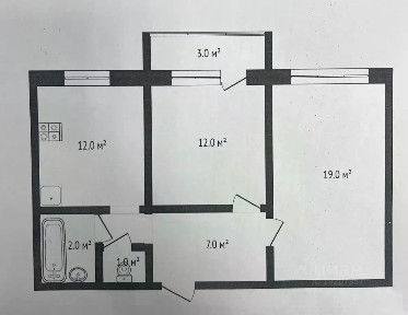 Продается 2-комн. квартира, 60,7 м²
