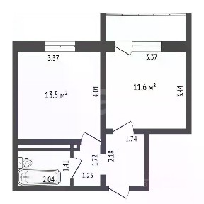 Продается 1-комн. квартира, 37,8 м²