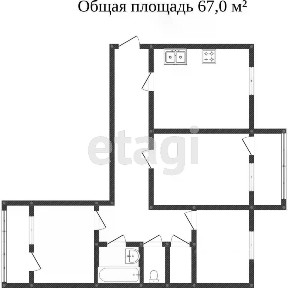 Продается 3-комн. квартира, 67,6 м²