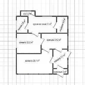 Продается 1-этажный дом, 74,1 м²