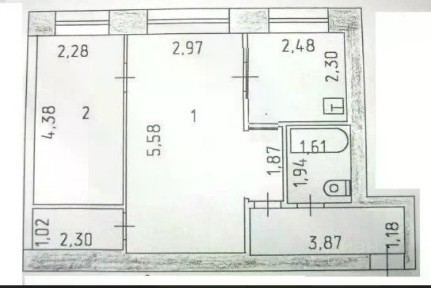 Продается 2-комн. квартира, 40,3 м²