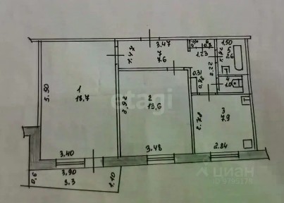 Продается 2-комн. квартира, 52 м²