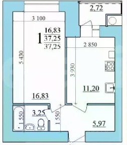 Продается 1-комн. квартира, 37,2 м²