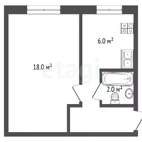Продается 1-комн. квартира, 29,8 м²
