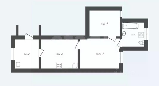 Продается 2-комн. квартира, 54 м²