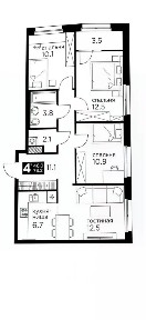 Продается 3-комн. квартира, 72,5 м²