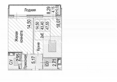 Продается 1-комн. квартира, 47,6 м²