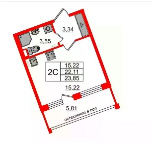 Сдается студия, 23 м²