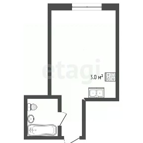 Сдается студия, 21,5 м²