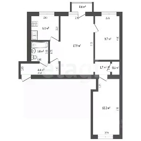 Сдается 3-комн. квартира, 55,5 м²