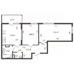 Продается 2-комн. квартира, 72 м²
