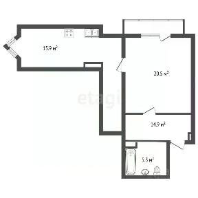 Продается 1-комн. квартира, 55 м²