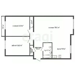 Продается 2-комн. квартира, 89,8 м²