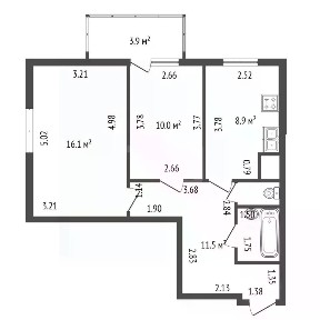 Продается 2-комн. квартира, 51 м²