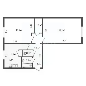 Продается 2-комн. квартира, 45,7 м²