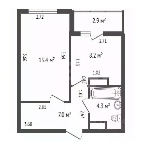 Продается 1-комн. квартира, 34,9 м²