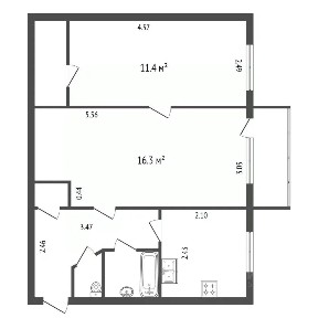 Продается 2-комн. квартира, 43,5 м²
