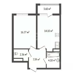 Продается 1-комн. квартира, 44,4 м²