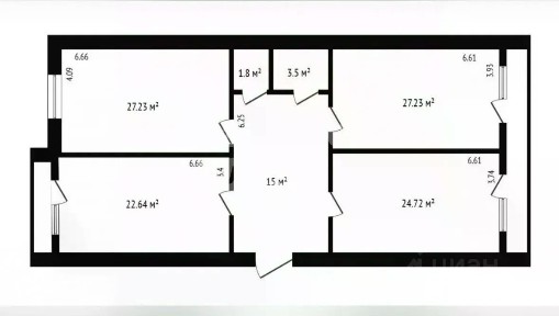 Продается 3-комн. квартира, 121 м²