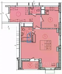 Продается 2-комн. квартира, 53,8 м²