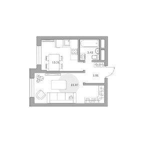 Продается 1-комн. квартира, 33,31 м²