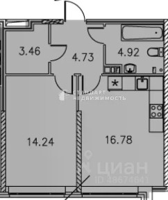 Продается 1-комн. квартира, 44 м²