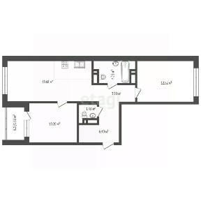 Продается 2-комн. квартира, 83,1 м²
