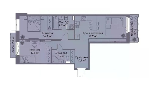 Продается 2-комн. квартира, 73,2 м²