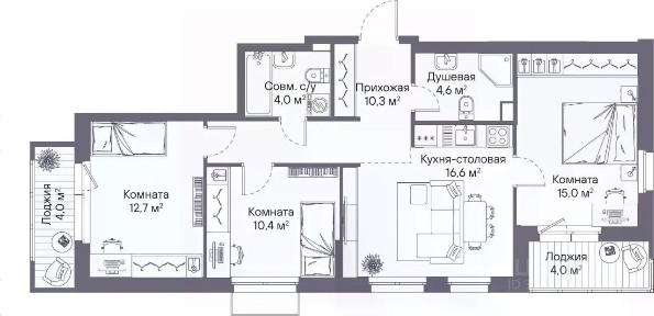 Продается 3-комн. квартира, 77,6 м²