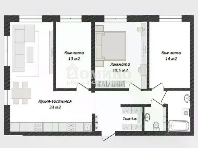 Продается 3-комн. квартира, 99,3 м²