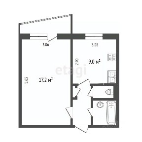 Продается 1-комн. квартира, 33,2 м²