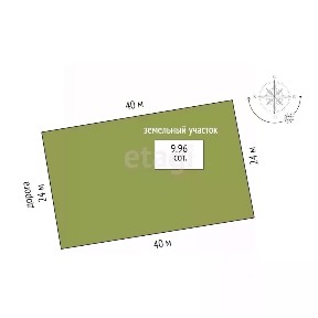 Продается участок, 9,96 сот.