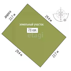 Продается участок, 7,08 сот.