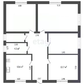 Продается 1-этажный дом, 96,7 м²