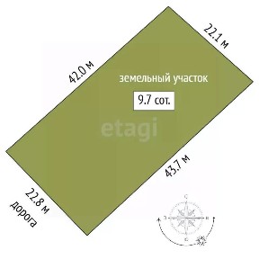 Продается участок, 9,65 сот.