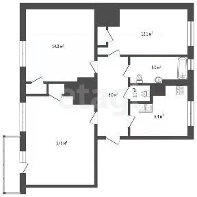 Продается 3-комн. квартира, 64,4 м²
