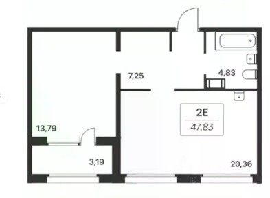 Сдается 1-комн. квартира, 46,23 м²