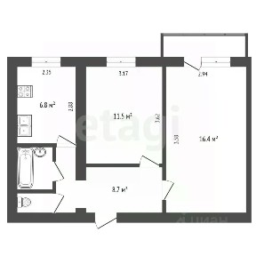 Продается 2-комн. квартира, 46,9 м²