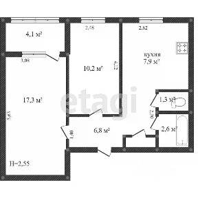 Продается 2-комн. квартира, 46,4 м²