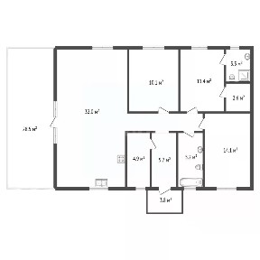 Продается 1-этажный дом, 129 м²