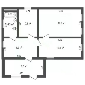 Продается 1-этажный дом, 60 м²