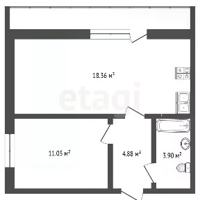 Продается 1-комн. квартира, 38,2 м²