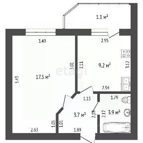 Продается 1-комн. квартира, 34,4 м²