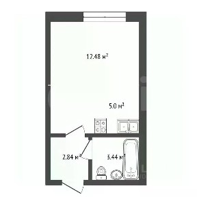 Продается студия, 23,76 м²