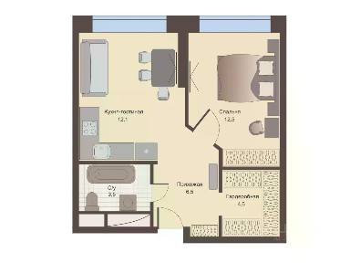 Продается 1-комн. квартира, 39,2 м²
