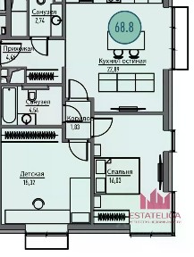 Продается 2-комн. квартира, 69 м²