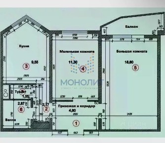 Продается 2-комн. квартира, 51,2 м²