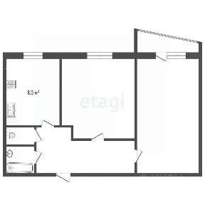 Продается 2-комн. квартира, 52,6 м²