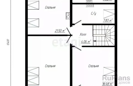 Продается 2-этажный дом, 56 м²