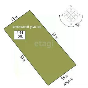 Продается 1-этажный дом, 44,4 м²